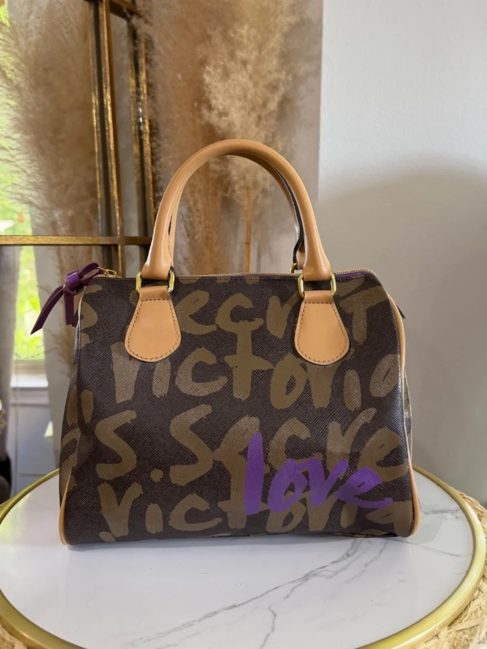 Victorias Secret Y2K-era Logo Bowler Satchel Handbag McBling Fashion Vintage